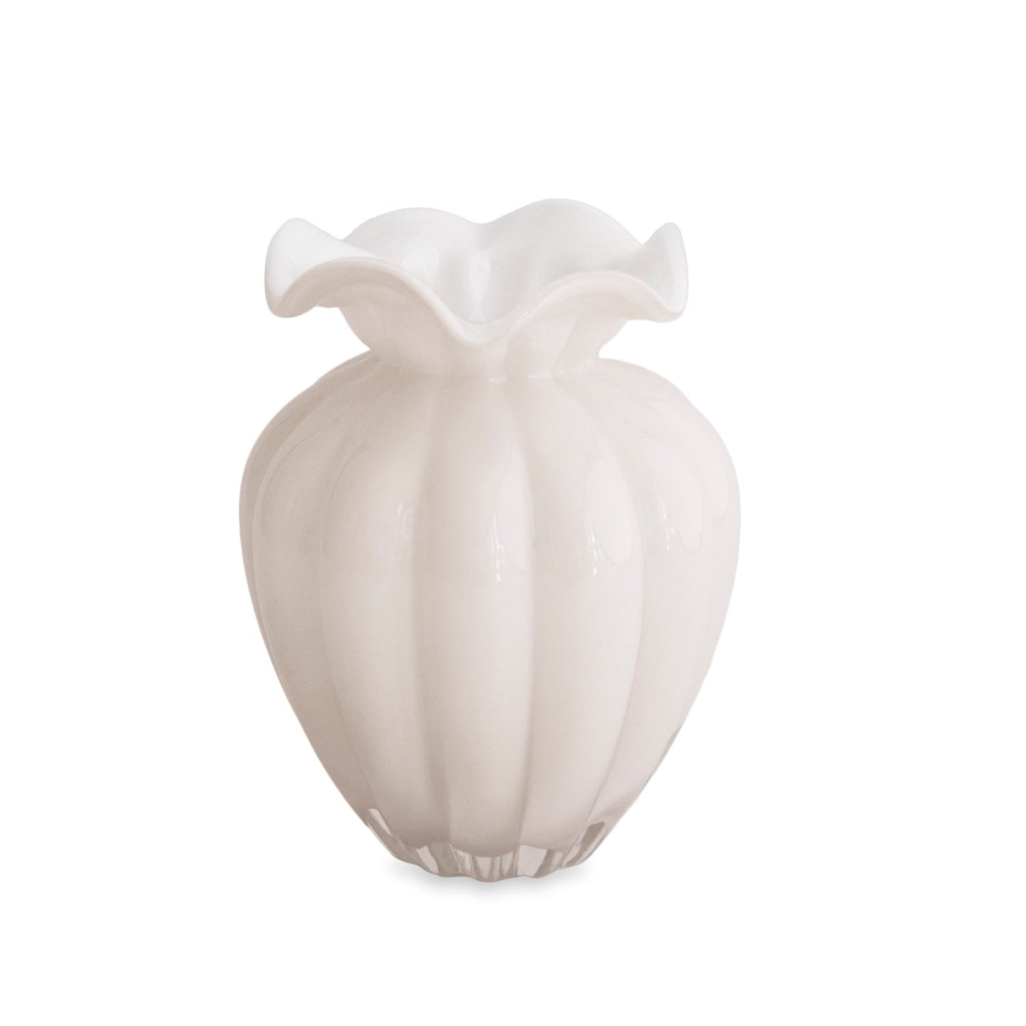 Glass Vento Medium Vase Cream - Jarrón