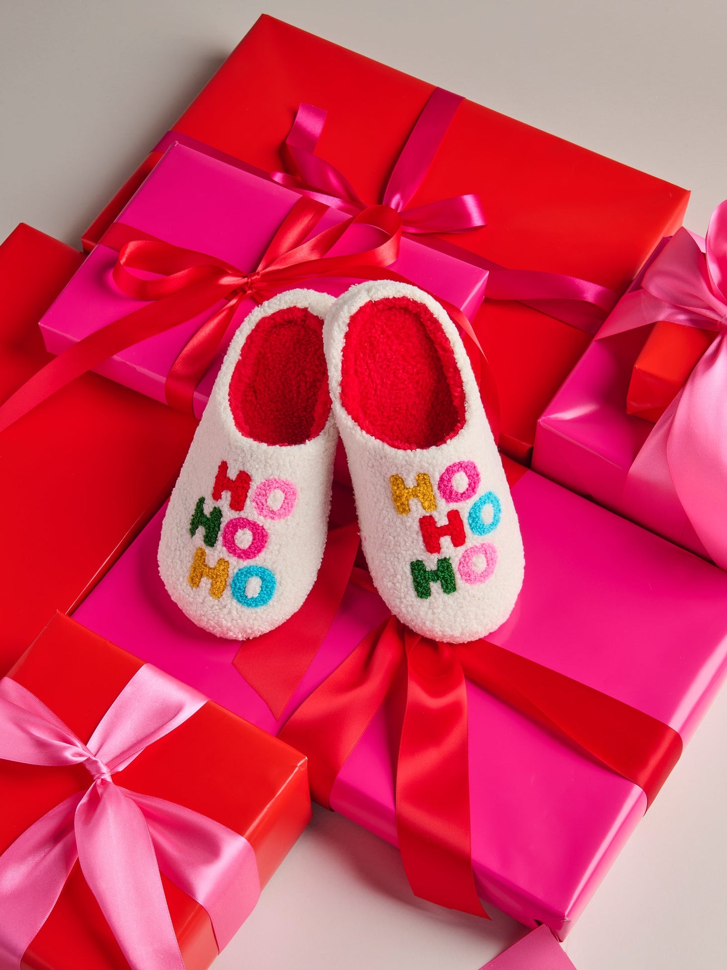 "Ho Ho Ho" Slippers, Ivory Sale price