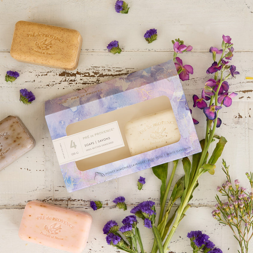 150G Best Sellers Set of 4: Purple Box Floral & Sweet - Set de 4 Jabones