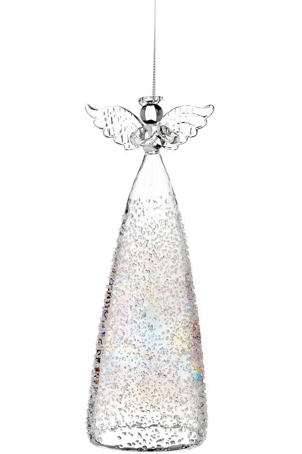 Xmas Deco Textured Glass Angel - Ángel de Cristal