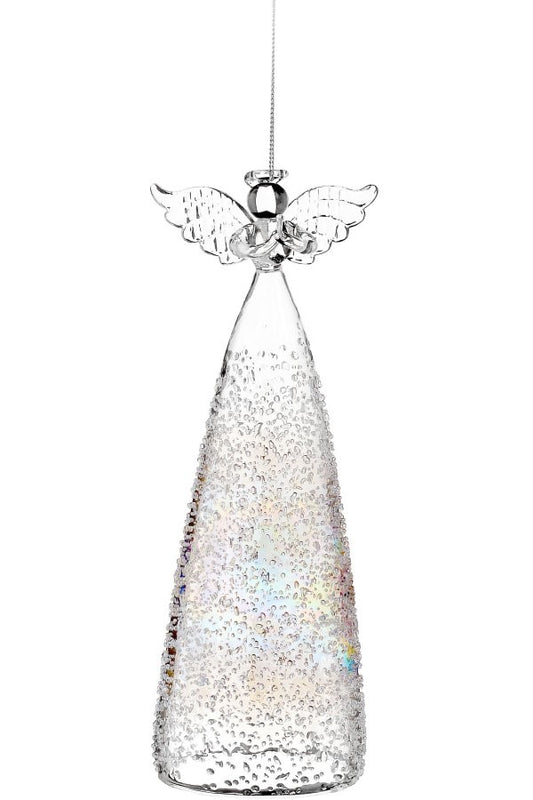 Xmas Deco Textured Glass Angel - Ángel de Cristal