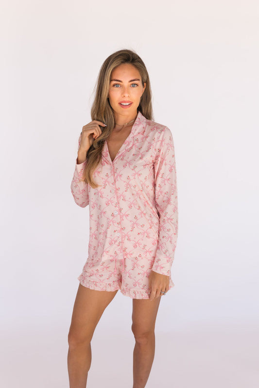 Rosie Bow Women's Long Sleeve Short Set - Pijama