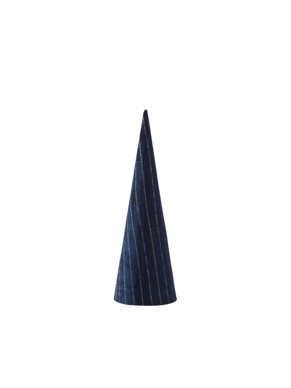 Silver Striped Navy Blue Velvet Nesting Cones Trees