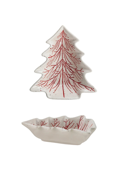 Hand-Painted Ceramic Tree Shaped Dishes - Platos de Árbol