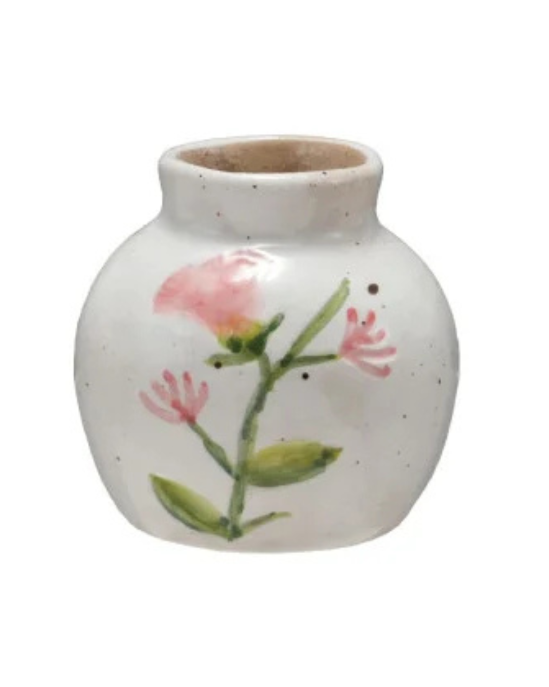 Stoneware Vase with Flower - Jarrón de Cerámica