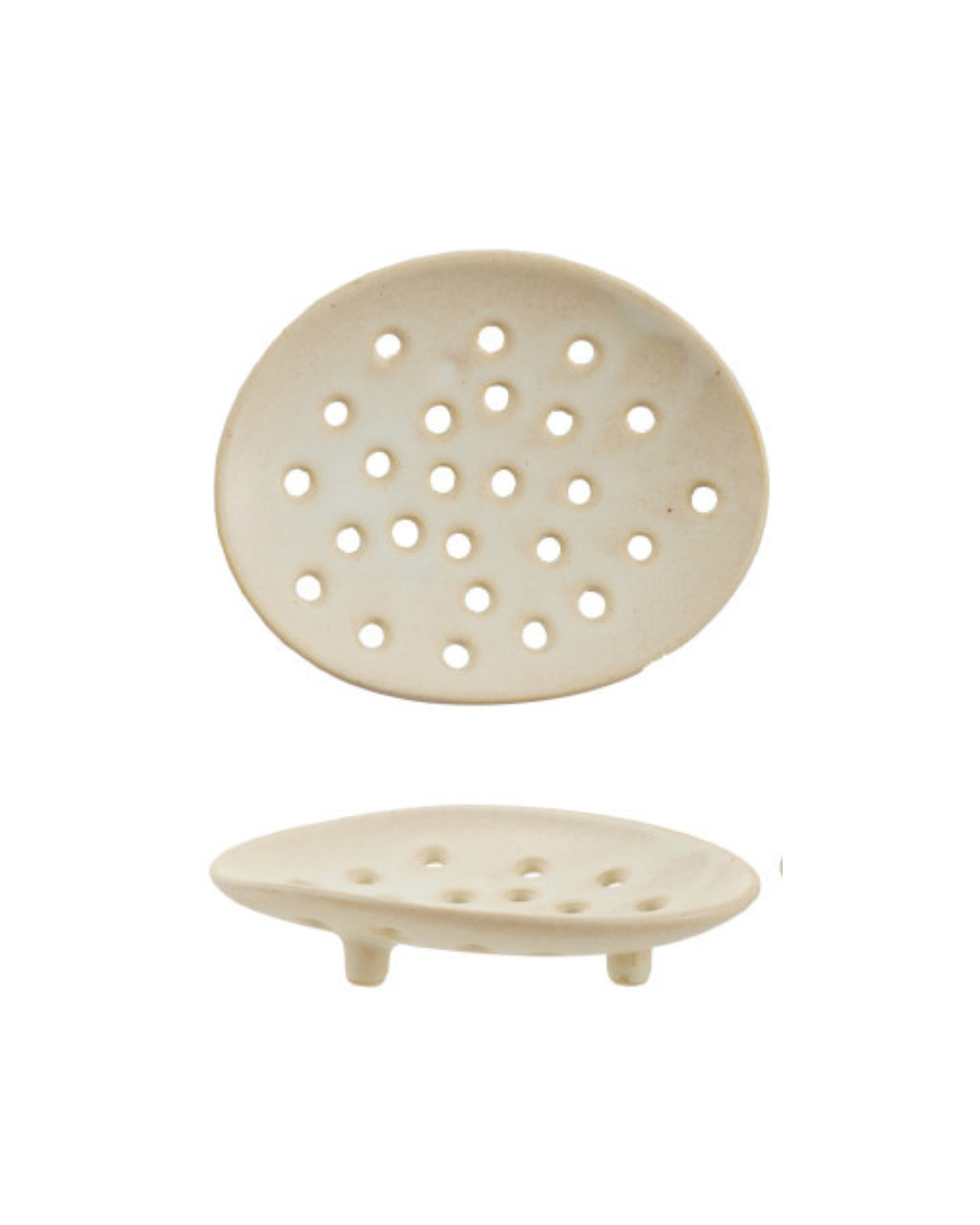 Stoneware Footed Soap Dish, 4 Colors / Jabonera con soporte de cerámica