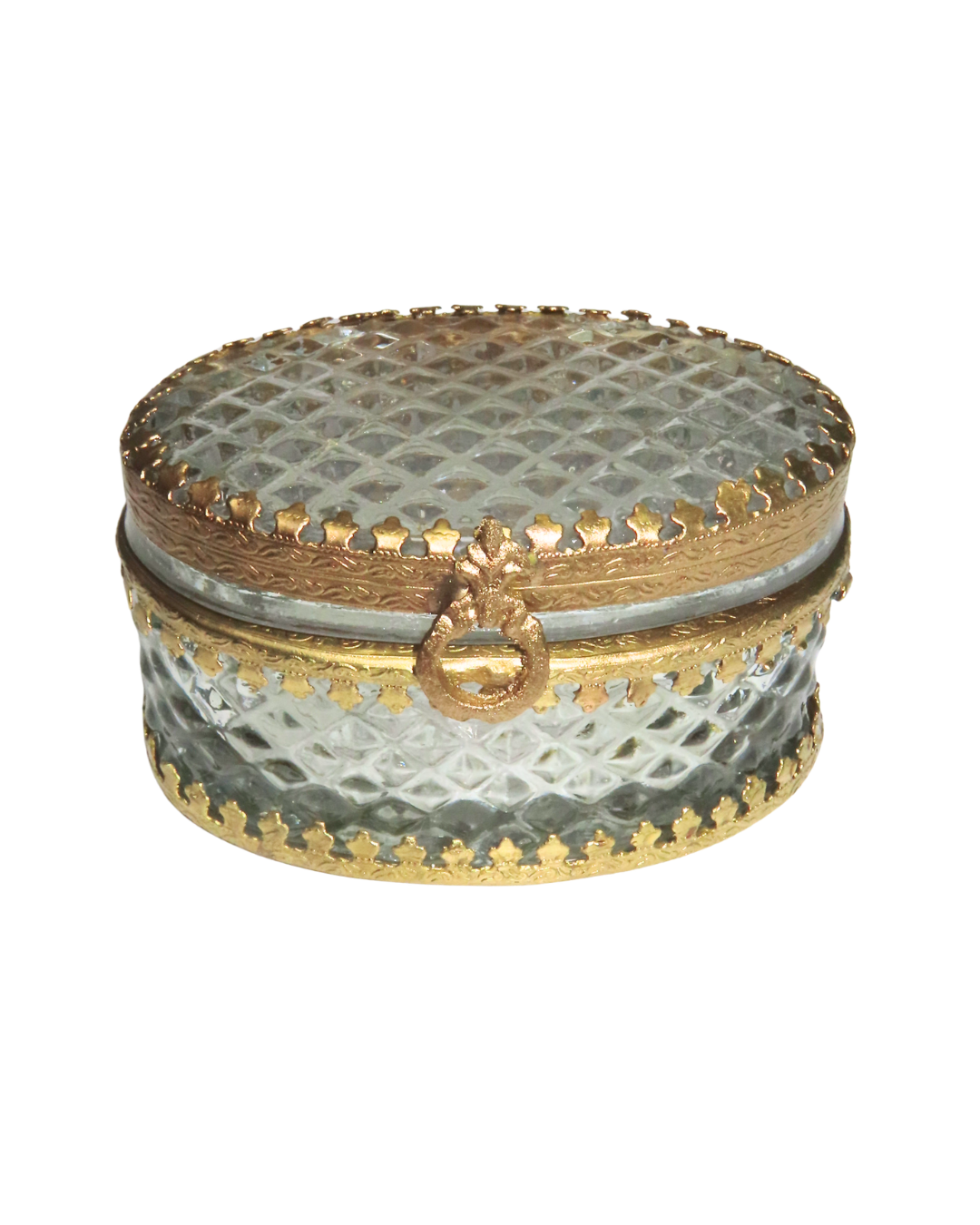 Oval Gold and Etched Box - Caja