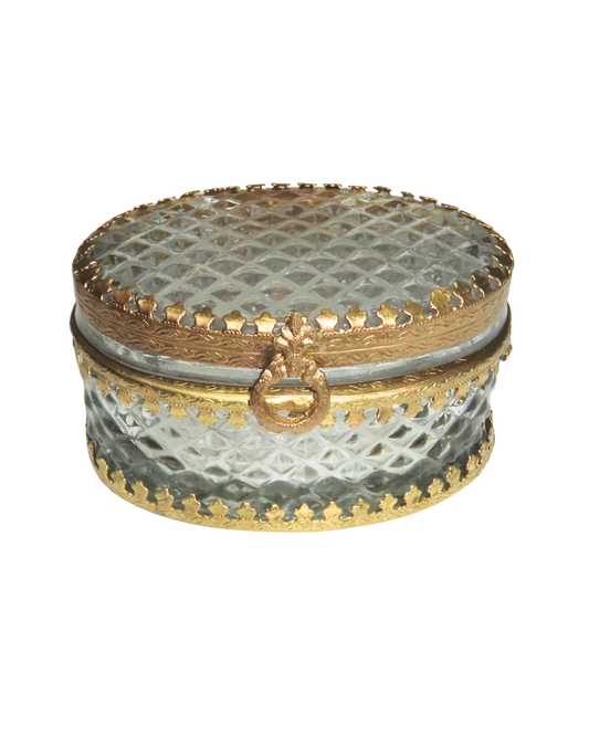 Oval Gold and Etched Box - Caja