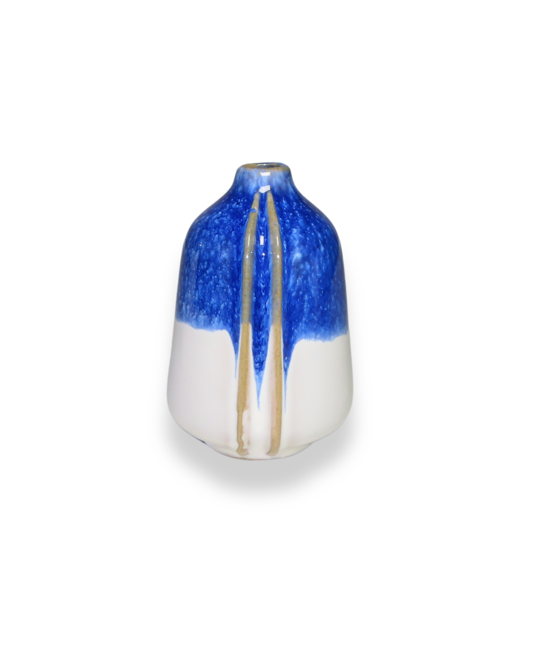 Reactive Glaze Mini Blue And White Vases - Jarrones
