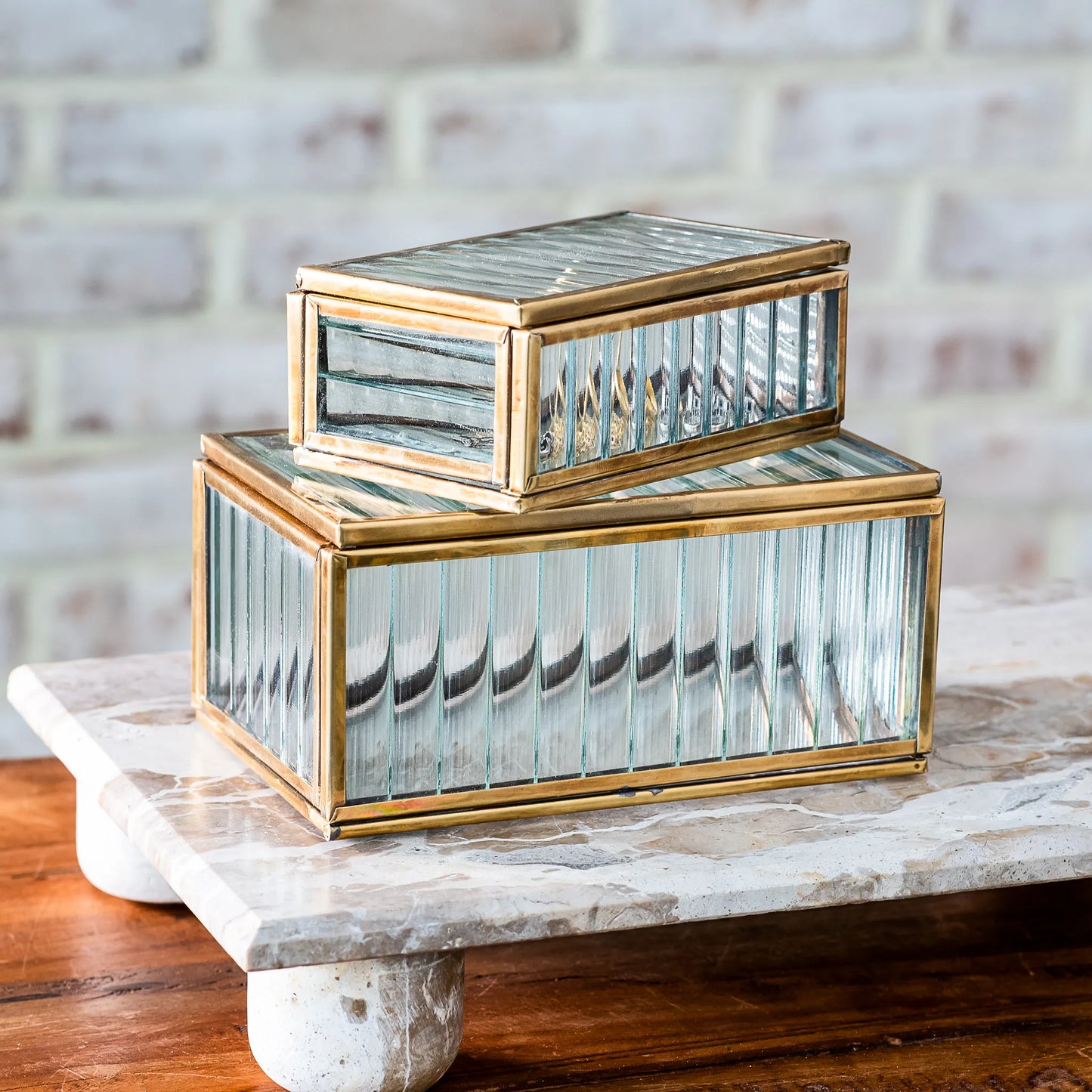 Glass/Brass Display Boxes - Cajas de Cristal