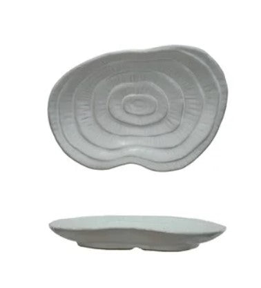 6"LX4-1/4"W STONWARE SOAP DISH,CREAM / Plato de cerámica blanco