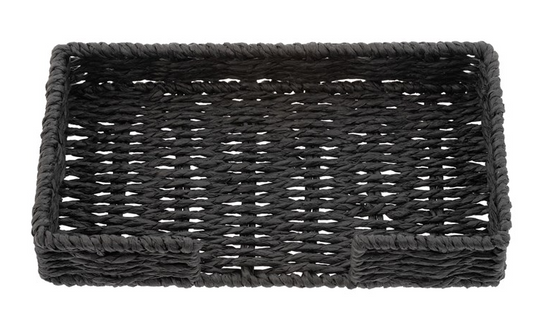 WOVEN PAPER GUEST TOWEL NAPKIN HOLDER BLACK / Bandeja organizadora negra