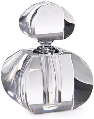 Botella decorativa de perfume de vidrio cuadrado curvo Zodax Malak, transparente