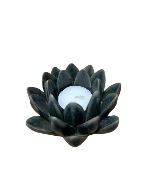 4"L Stoneware Flower Tealight