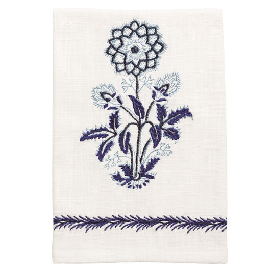 Blue Single Flower Towel - Toalla Floral Azul