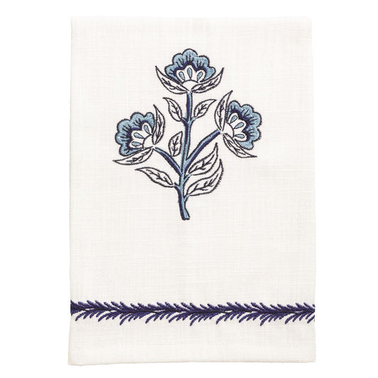 Blue Triple Flower Towel - Toalla Floral Azul