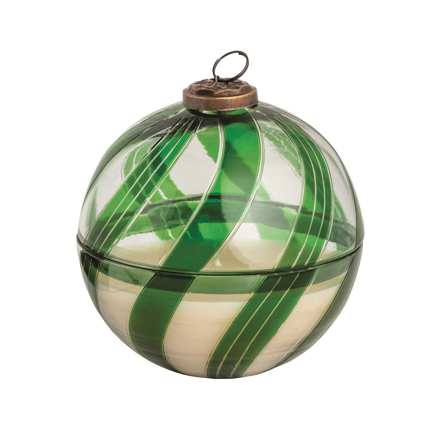 Candy Cane Glass Candles ornamento