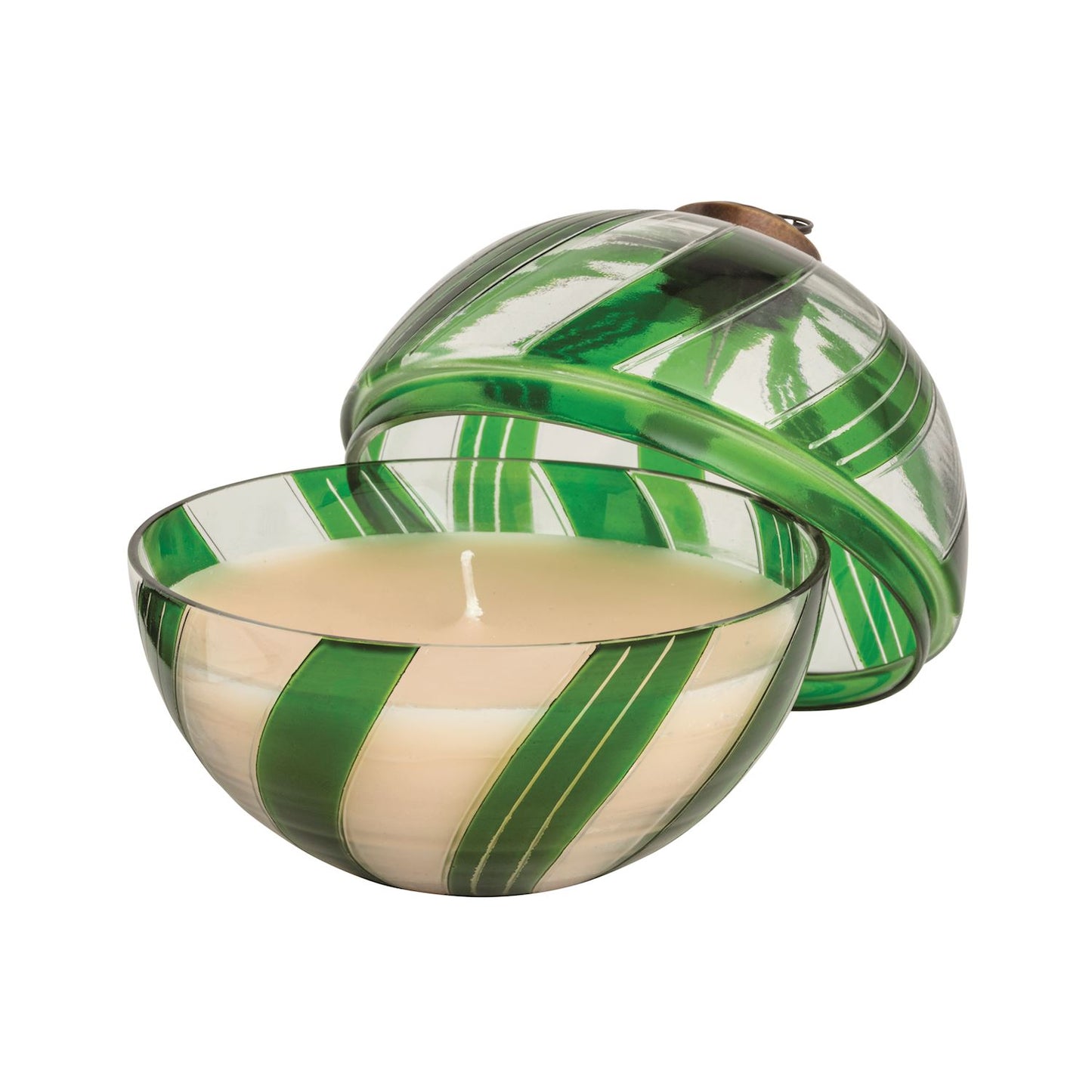 Candy Cane Glass Candles ornamento