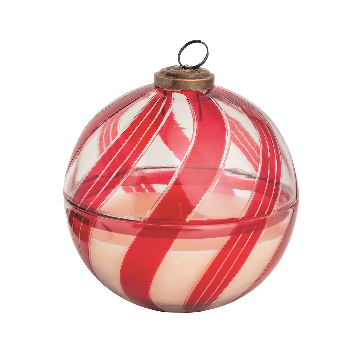 Candy Cane Glass Candles ornamento