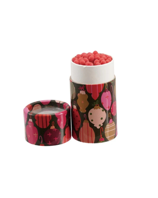 Safety Matches in Tube Matchbox with Holiday Pattern - Fósforos/Cerillas