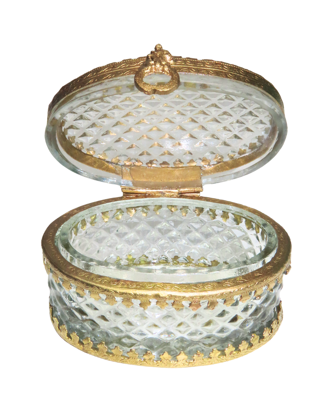Oval Gold and Etched Box - Caja
