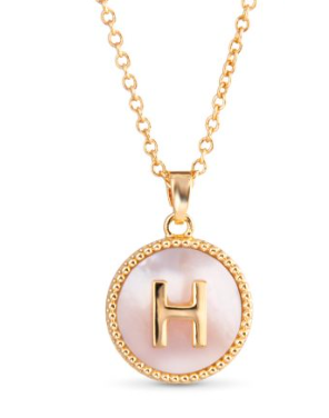 Gold Mother of Pearl Initial Necklace - Collar Bañado en Oro con Inicial