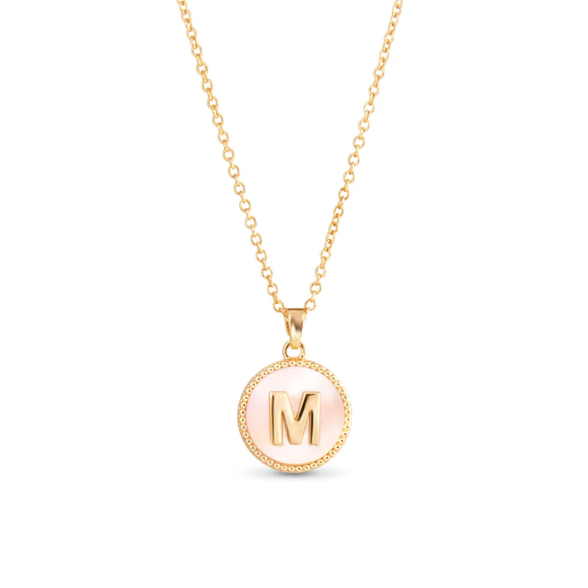Gold Mother of Pearl Initial Necklace - Collar Bañado en Oro con Inicial