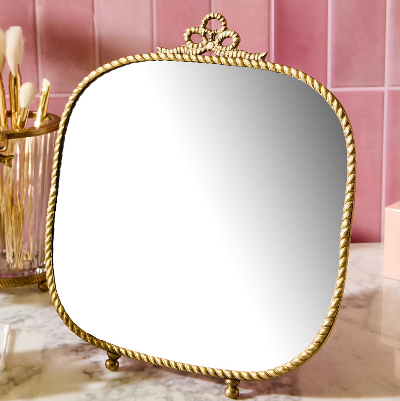 Antique Gold Finish Vanity Table Mirror