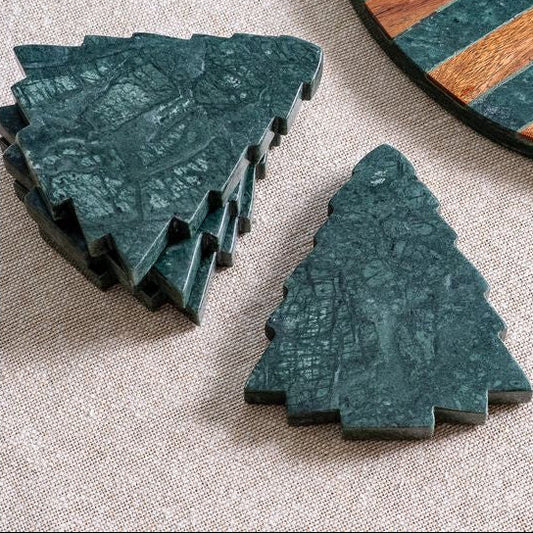 Green Marble Tree Coaster - Posavasos de Árbol