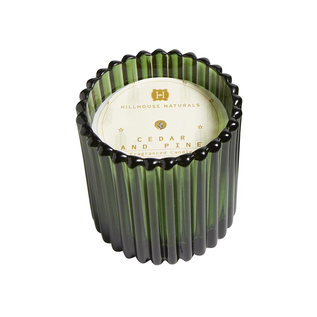 Cedar & Pine candle in green decorative glass 7oz.