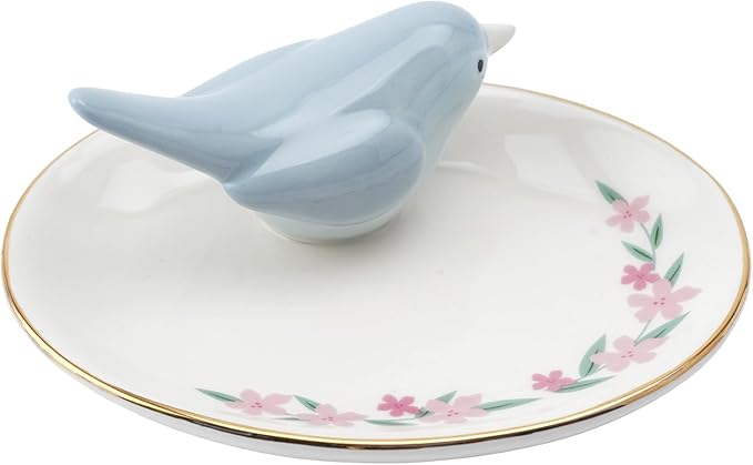 Blue Bird Ceramic Ring Holder - Soporte para Anillos