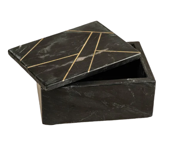 Marble Box with Inlay Black – Sng Marble Handicraft