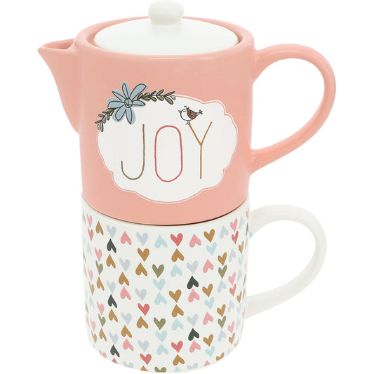 Joy Tea for One (10 oz Teapot & 10 oz Cup) - Tetera y Taza
