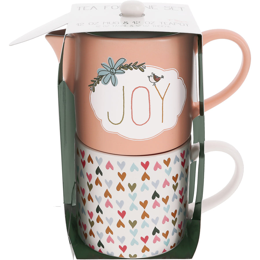 Joy Tea for One (10 oz Teapot & 10 oz Cup) - Tetera y Taza