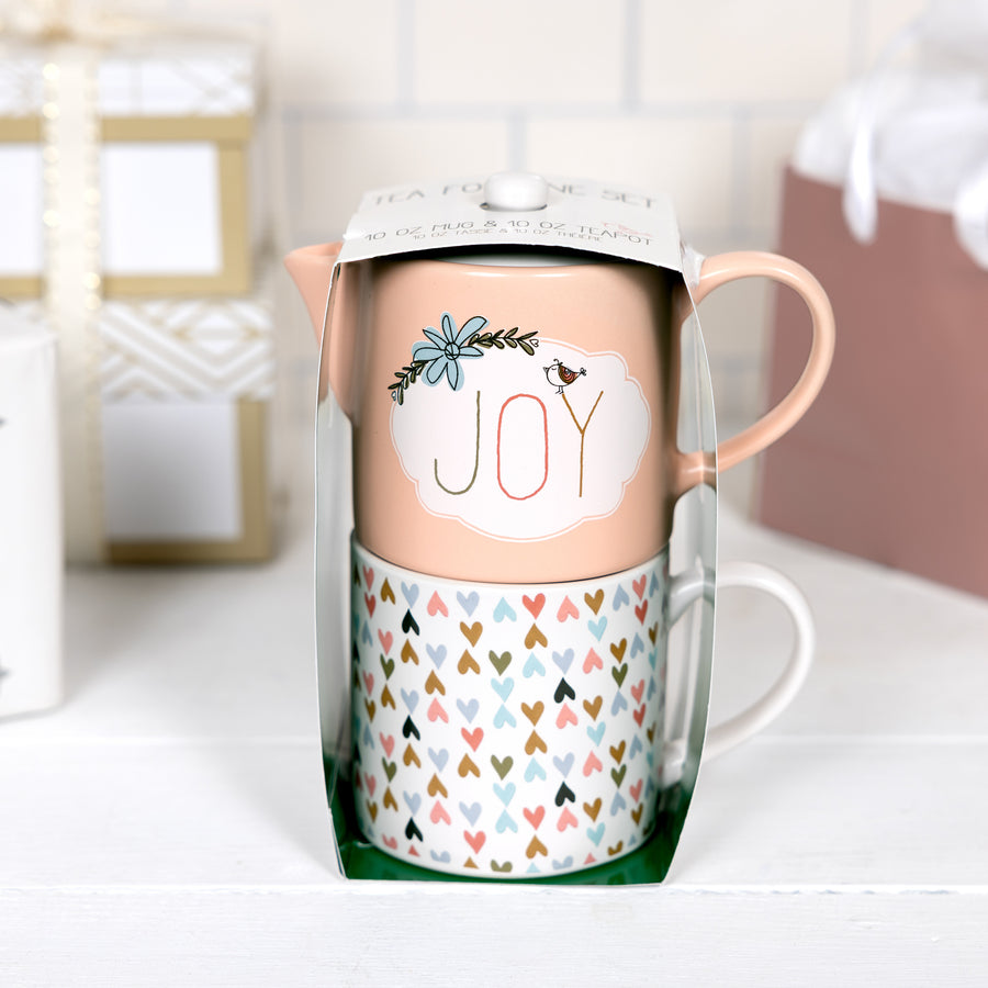 Joy Tea for One (10 oz Teapot & 10 oz Cup) - Tetera y Taza