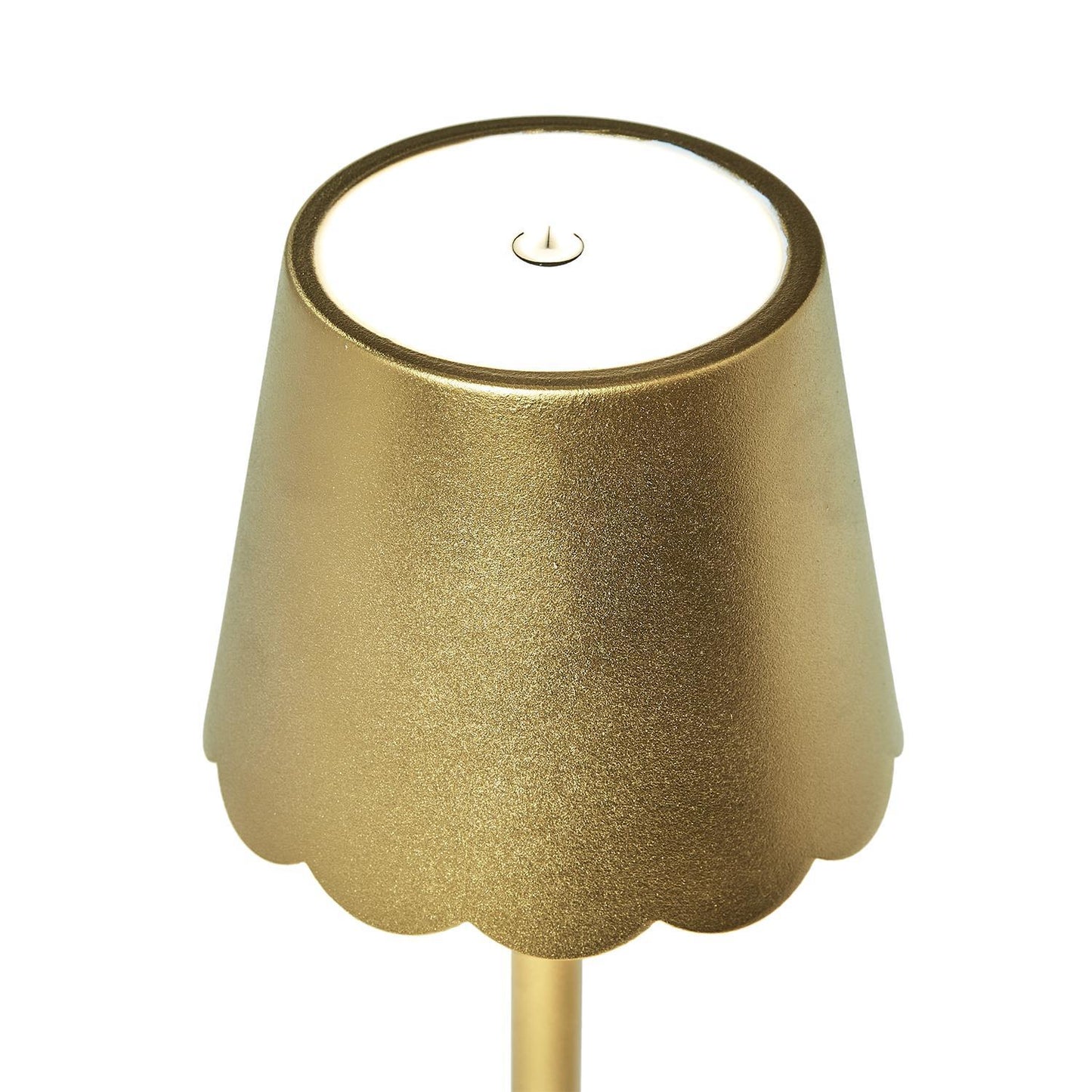 LED TABLE LAMP W/SCALLOPED EDGE  SHADE IN GB / Lámpara de mesa LED
