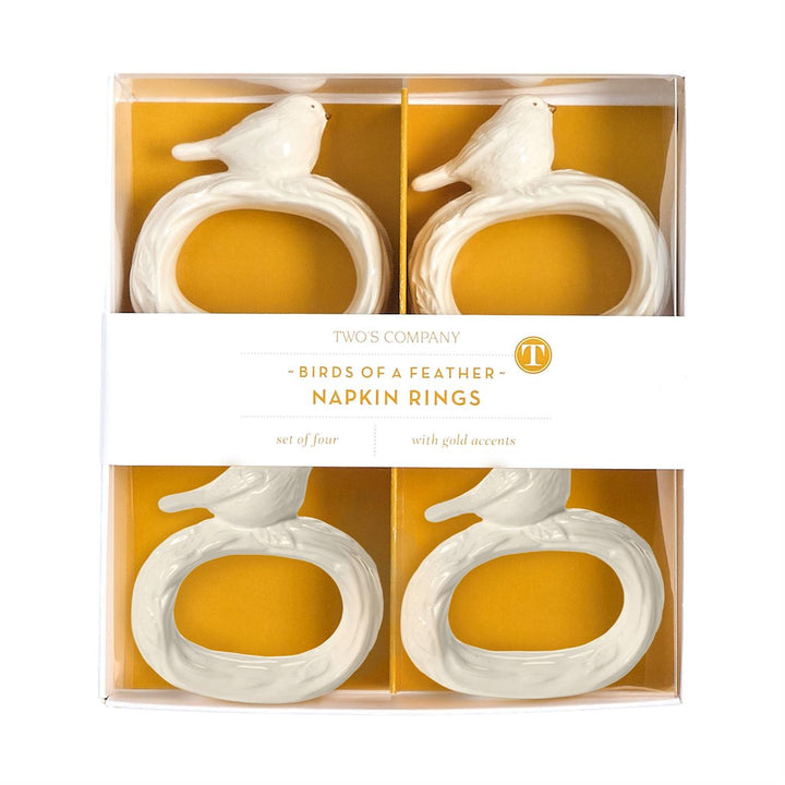 Bird Napkin Rings in Gift Box, Set of 4 - Servilletero
