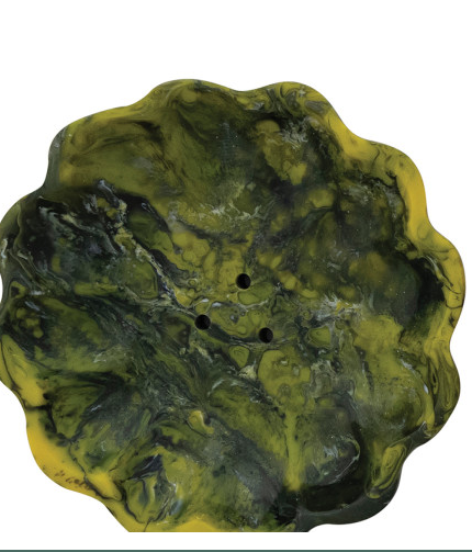 Marbled Resin Flower Shaped Soap Dish, 3 Colors / Jabonera con forma de flor de resina marmolada, 3 colores