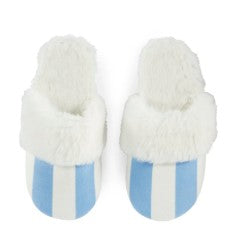 Pantuflas de rayas Shiraleah Helena, color cielo S/M