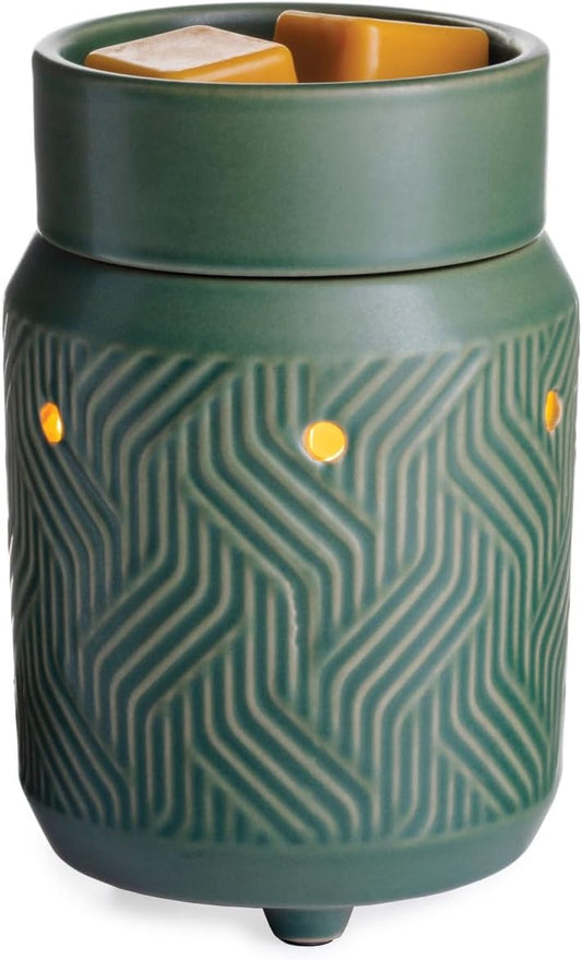 Calentador de cera con luz, mediano, jade