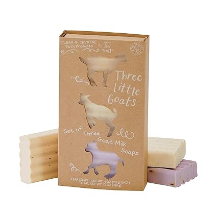 Conjunto de regalo de 3 jabones de leche de cabra Simply Be Well Three Little Goats