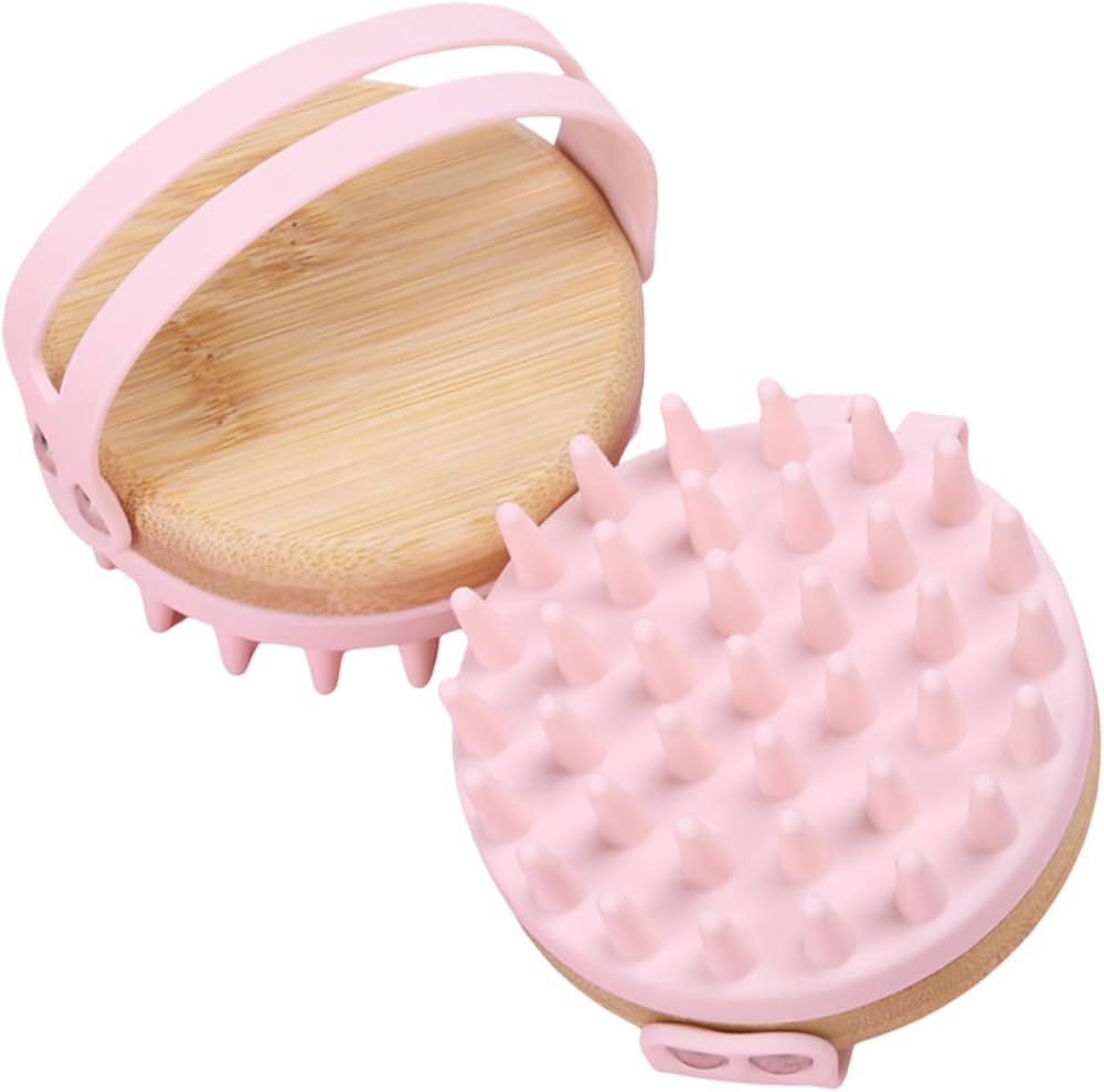BPA-Free Silicone Bamboo Hair Scalp Massager and Body Brush
