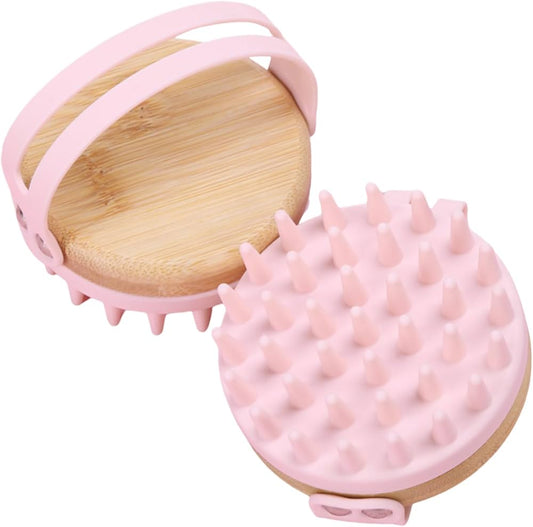BPA-Free Silicone Bamboo Hair Scalp Massager and Body Brush