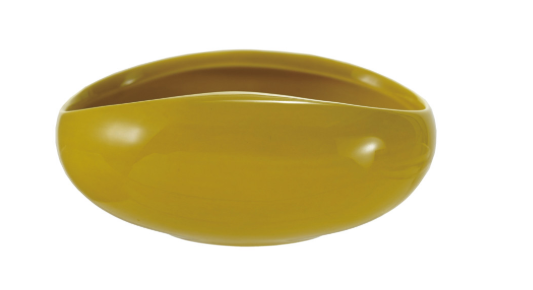 Stoneware Organic Shaped Bowl, Chartreuse / Cuenco orgánico de cerámica chartreuse