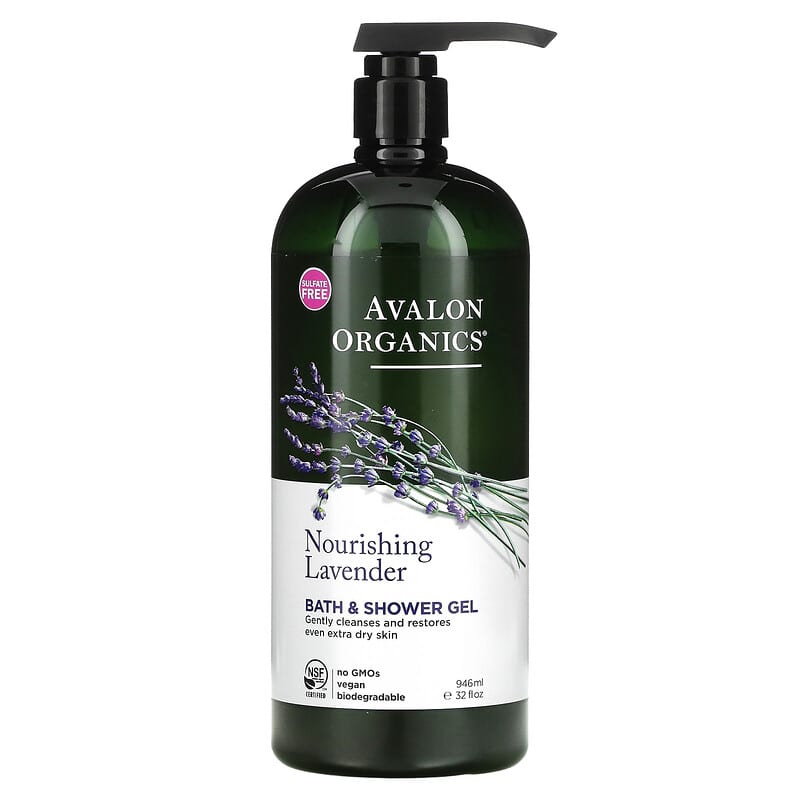 Avalon Organics, Gel de baño y ducha, Lavanda Nutritiva, 32 fl oz (946 ml)