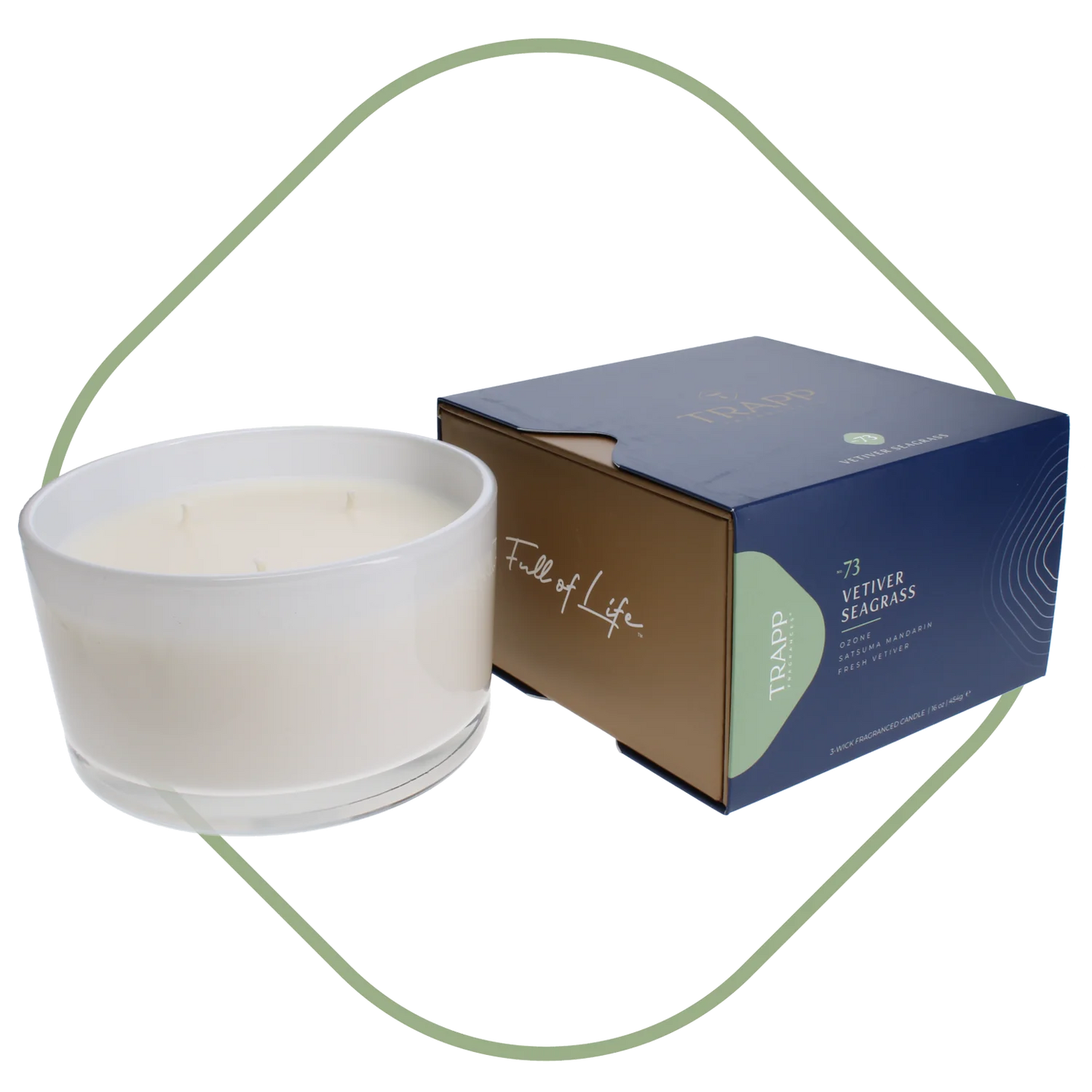 Vetiver Seagrass 16 oz 3wick Ca