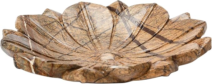 9" Round Marble Flower Dish - Plato de Mármol en Forma de Flor