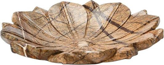 9" Round Marble Flower Dish - Plato de Mármol en Forma de Flor