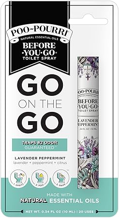 Poo-Pourri Before-You-Go Toilet Spray, lavanda y menta, tamaño de viaje 10 ml - Lavanda, menta y cítricos