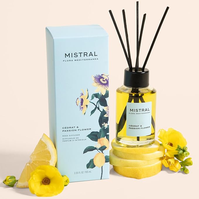 MISTRAL HOME FRAGRANCE DIFFUSER FLORA MEDITERRANEA CEDRAT & PASSION FLOWER 4 FL OZ